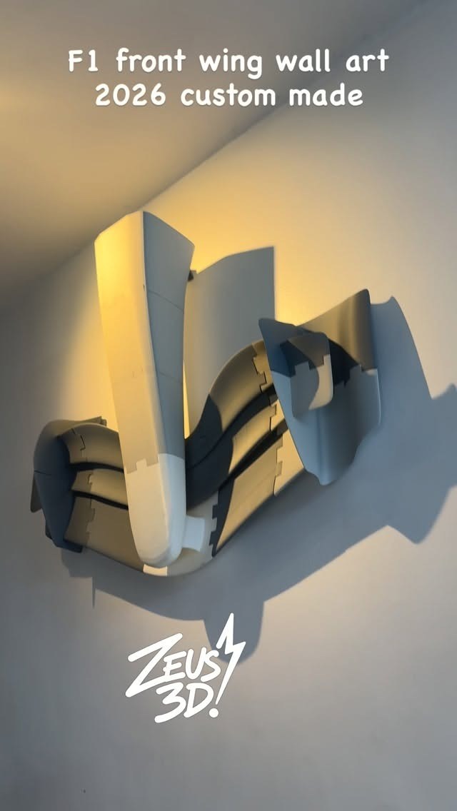 A 3D-printed Formula 1 front wing wall piece.